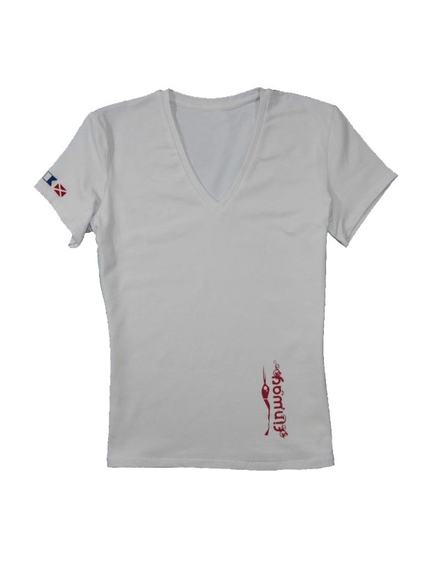 T-shirt Femme Electra  Blanc et Framboise