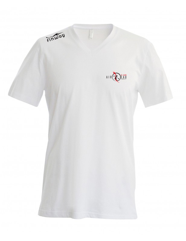 T-Shirt Col V Homme Blanc
