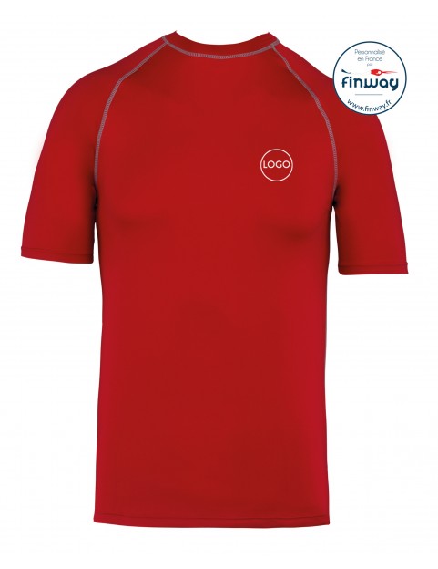 T-Shirt Sport Aquatique avec logo sur le coeur (Marquage) ROUGE