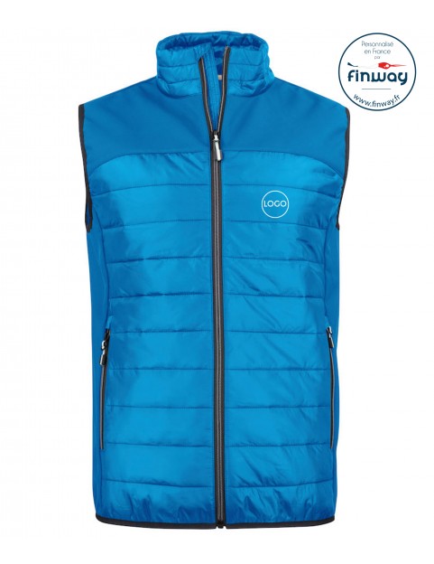 Bodywarmer bi matière Homme avec logo sur le cœur