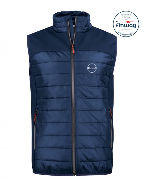 Bodywarmer bi matière Homme avec logo sur le cœur