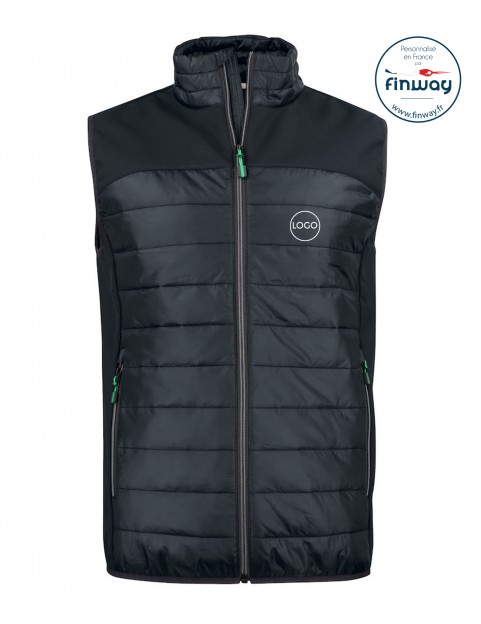 Bodywarmer bi matière Homme avec logo sur le cœur