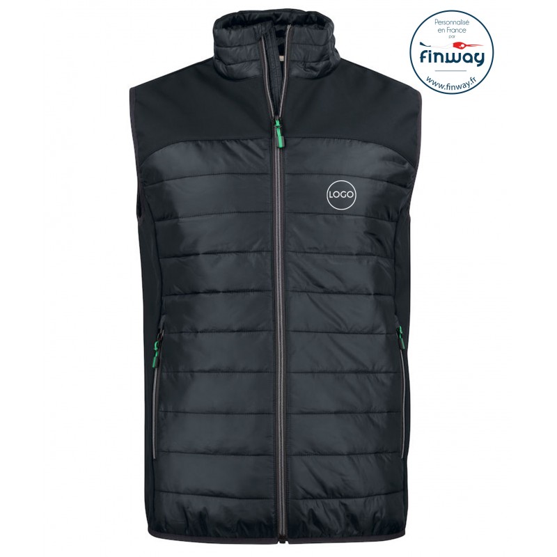 Bodywarmer bi matière Homme avec logo sur le cœur