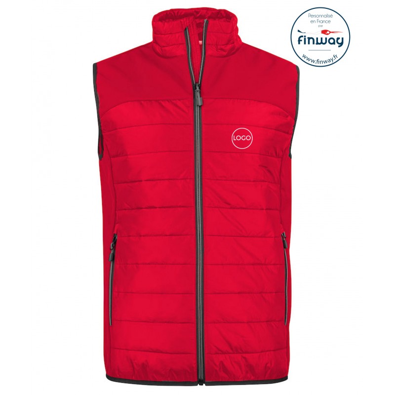 Bodywarmer bi matière Homme avec logo sur le cœur