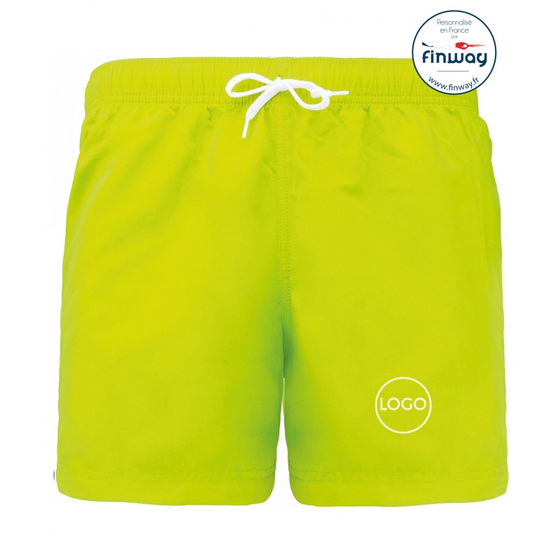 Short de bain jaune fluo