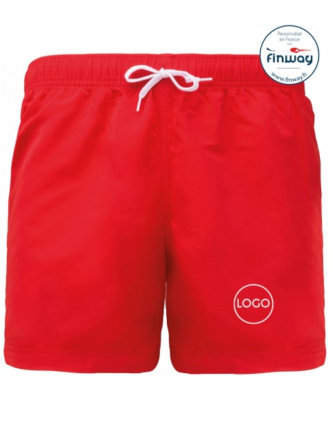 Short de bain rouge