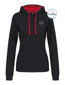 Sweat sans zip FEMME avec logo sur le cœur (Broderie)