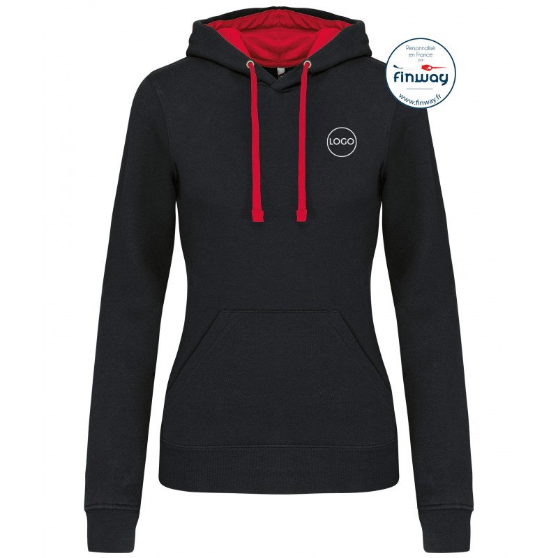 Sweat sans zip FEMME avec logo sur le cœur (Broderie)