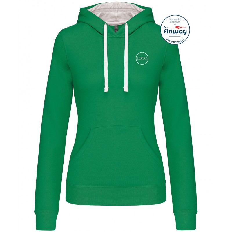 Sweat sans zip FEMME avec logo sur le cœur (Broderie)