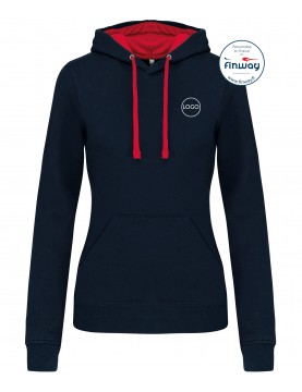 Sweat sans zip FEMME avec logo sur le cœur (Broderie)