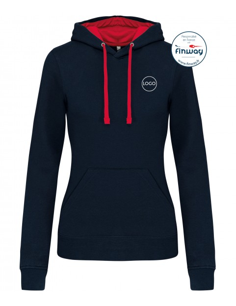 Sweat sans zip FEMME avec logo sur le cœur (Broderie)