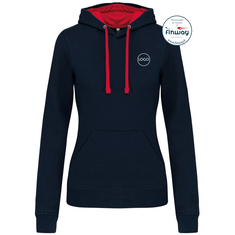 Sweat sans zip FEMME avec logo sur le cœur (Broderie)