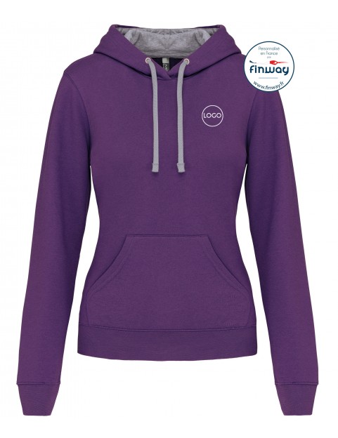 Sweat sans zip FEMME avec logo sur le cœur (Broderie)