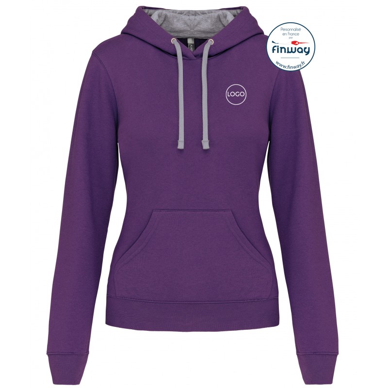 Sweat sans zip FEMME avec logo sur le cœur (Broderie)