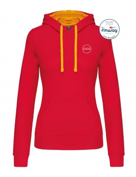 Sweat sans zip FEMME avec logo sur le cœur (Broderie)