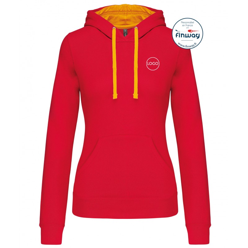 Sweat sans zip FEMME avec logo sur le cœur (Broderie)
