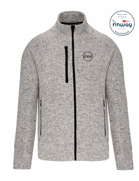 Veste zippée chinée Homme gris oxford