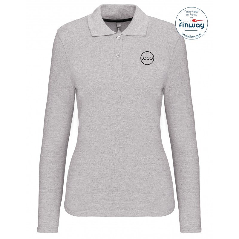 Polo femme avec logo sur le coeur (broderie)