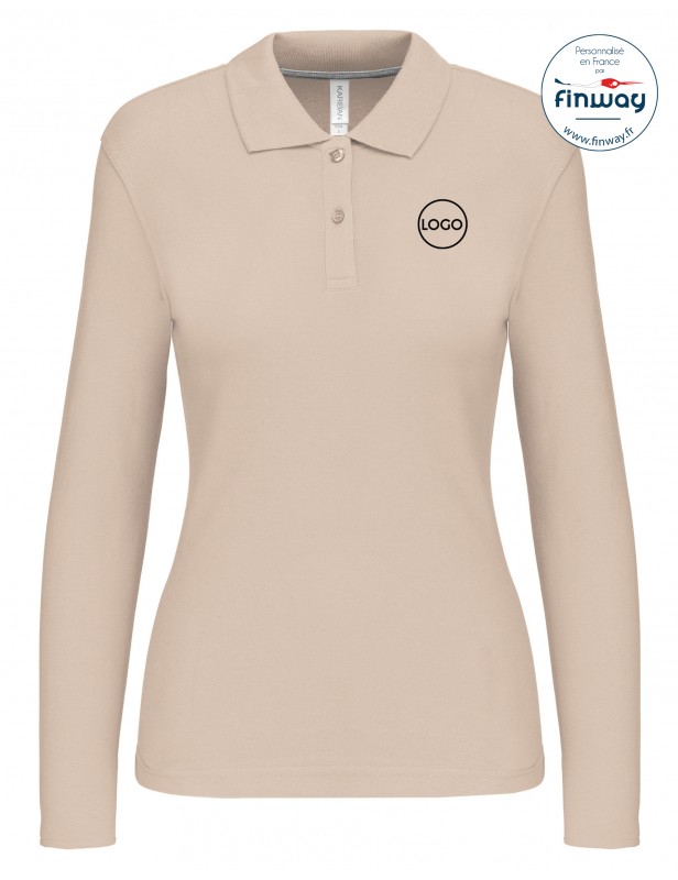 Polo femme avec logo sur le coeur (broderie)