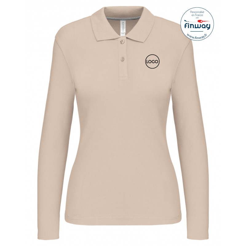 Polo femme avec logo sur le coeur (broderie)