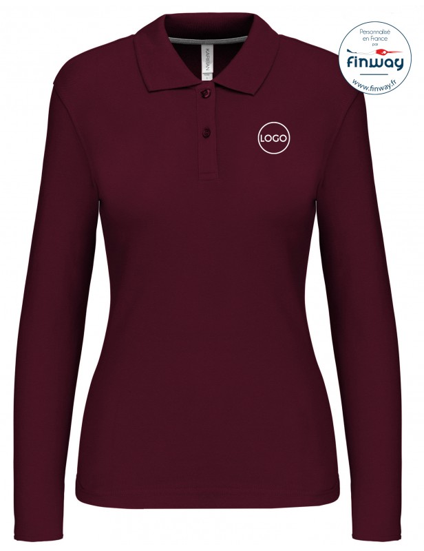 Polo femme avec logo sur le coeur (broderie)