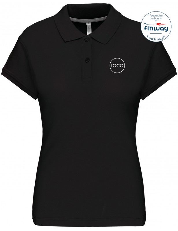 Polo femme avec logo sur le coeur (broderie)