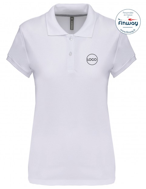 Polo femme avec logo sur le coeur (broderie)