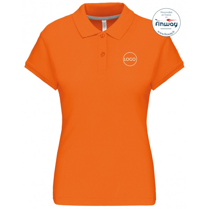 Polo femme avec logo sur le coeur (broderie)