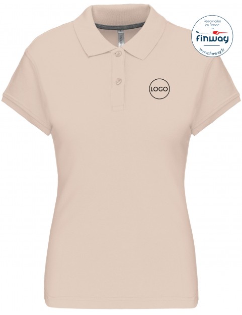 Polo femme avec logo sur le coeur (broderie)