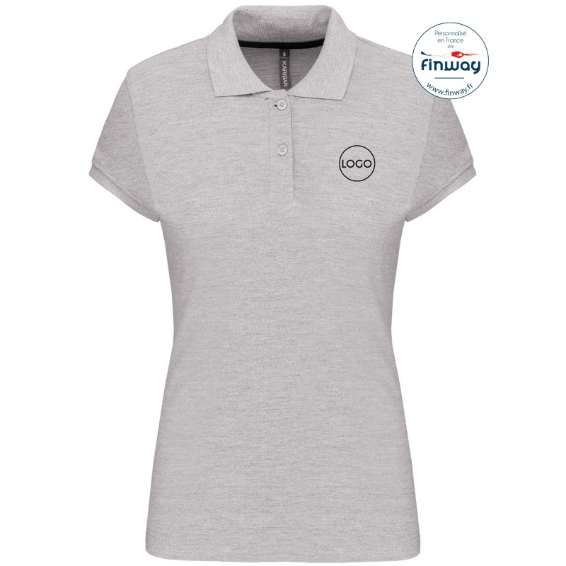 Polo femme avec logo sur le coeur (broderie)