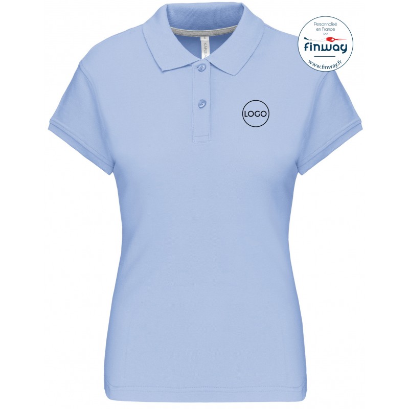 Polo femme avec logo sur le coeur (broderie)