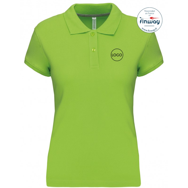 Polo femme avec logo sur le coeur (broderie)