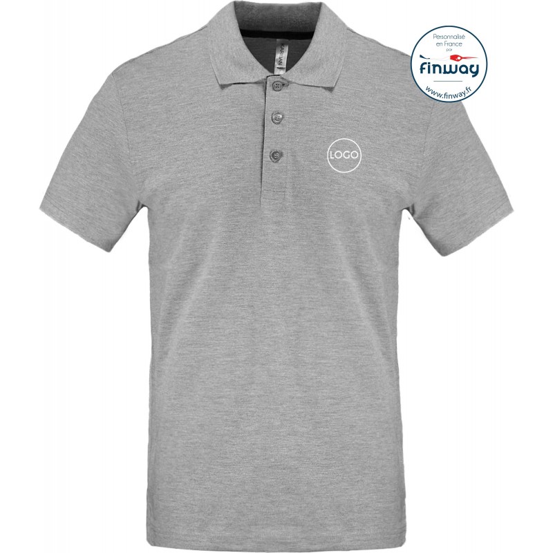 Polo homme avec logo sur le coeur (broderie)