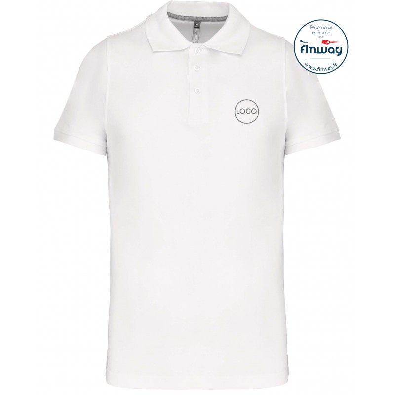 Polo homme avec logo sur le coeur (broderie)